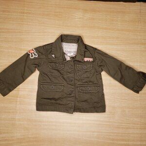 Carters Toddler Girls Army Green Jacket With Patches 12 Months